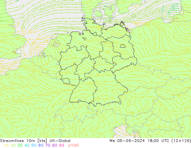 Streamlines 10m UK-Global St 05.06.2024 18 UTC