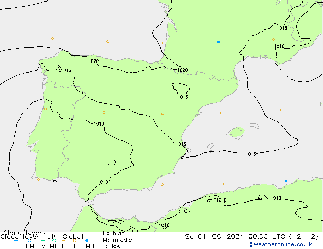 Cloud layer UK-Global sáb 01.06.2024 00 UTC