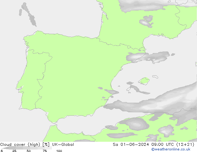 Cloud cover (high) UK-Global Sa 01.06.2024 09 UTC