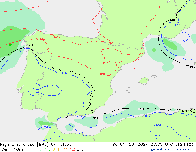 High wind areas UK-Global So 01.06.2024 00 UTC