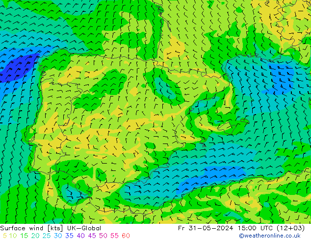 Vento 10 m UK-Global Sex 31.05.2024 15 UTC