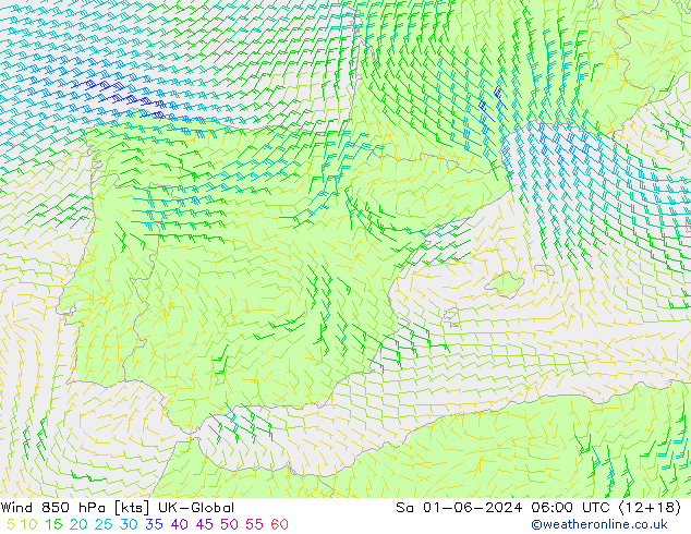 Rüzgar 850 hPa UK-Global Cts 01.06.2024 06 UTC