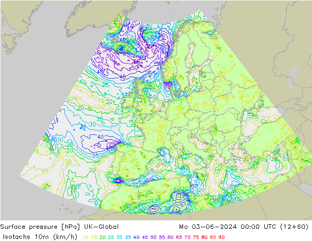 Isotaca (kph) UK-Global lun 03.06.2024 00 UTC