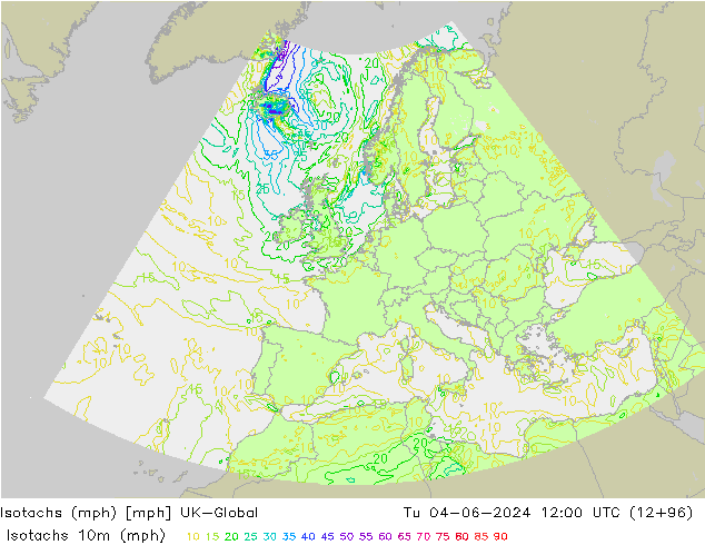 Isotachs (mph) UK-Global Tu 04.06.2024 12 UTC