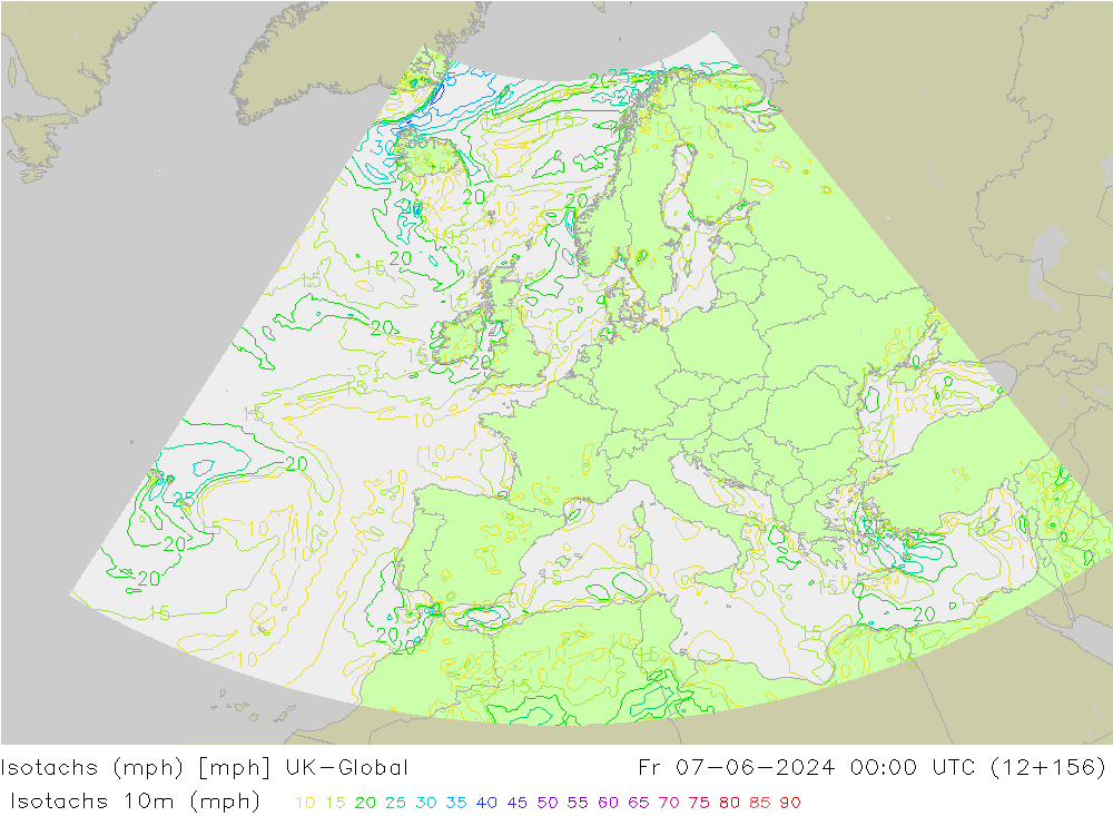 Isotachs (mph) UK-Global ven 07.06.2024 00 UTC