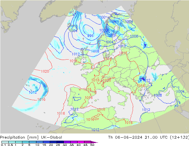Precipitation UK-Global Th 06.06.2024 00 UTC