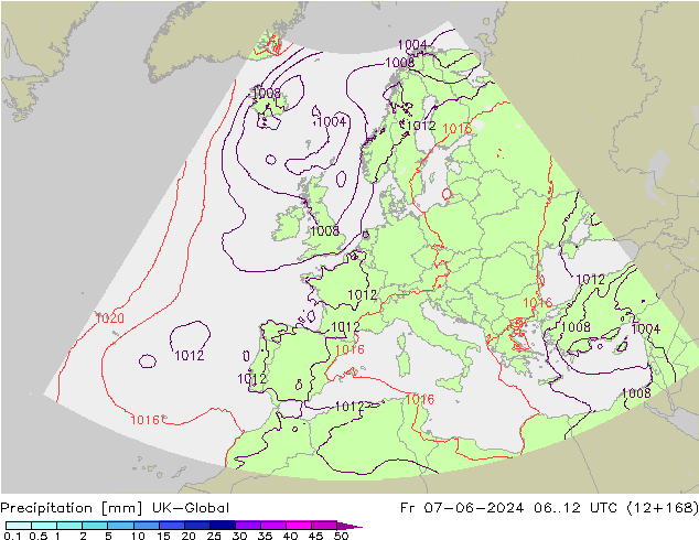 Precipitation UK-Global Fr 07.06.2024 12 UTC