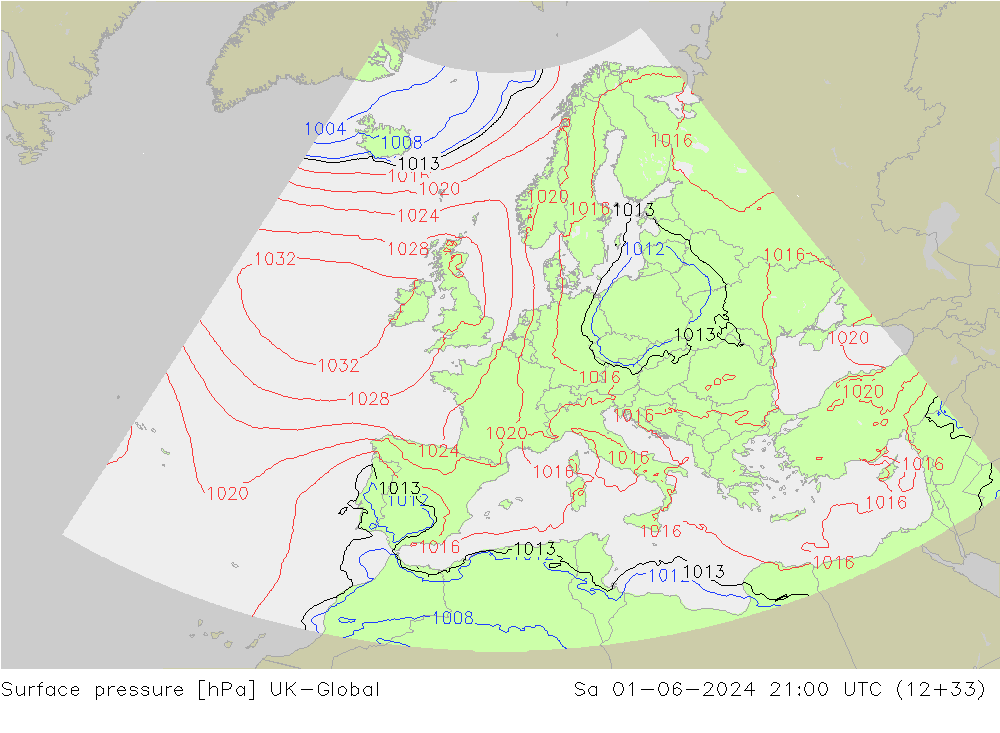 Surface pressure UK-Global Sa 01.06.2024 21 UTC