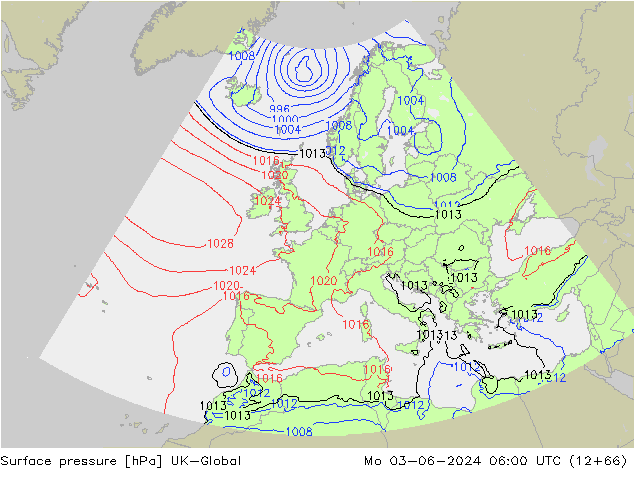 Surface pressure UK-Global Mo 03.06.2024 06 UTC