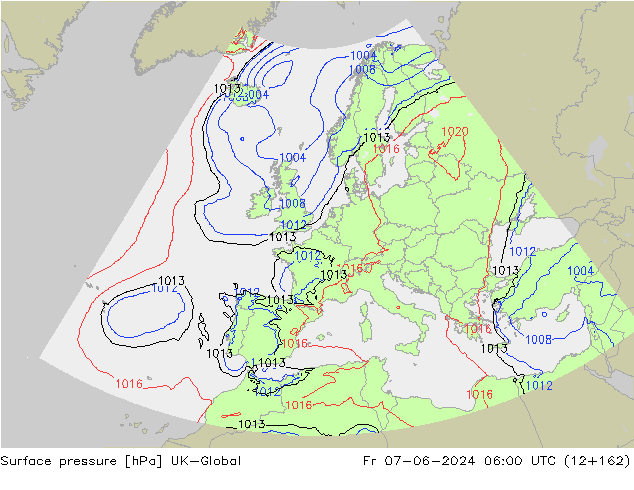 pression de l'air UK-Global ven 07.06.2024 06 UTC