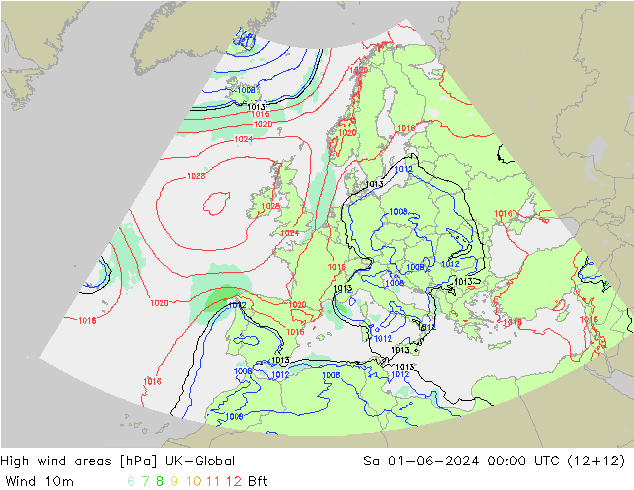 High wind areas UK-Global So 01.06.2024 00 UTC