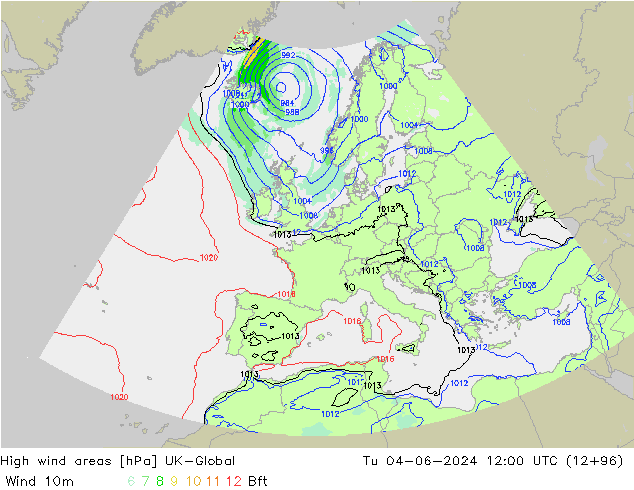 High wind areas UK-Global Tu 04.06.2024 12 UTC