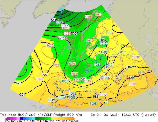 Thck 500-1000hPa UK-Global So 01.06.2024 12 UTC