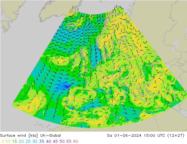 ветер 10 m UK-Global сб 01.06.2024 15 UTC