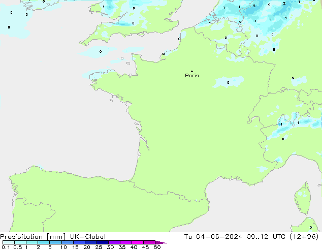 Niederschlag UK-Global Di 04.06.2024 12 UTC