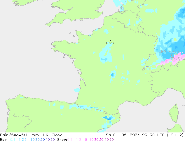 Rain/Snowfall UK-Global Sa 01.06.2024 00 UTC