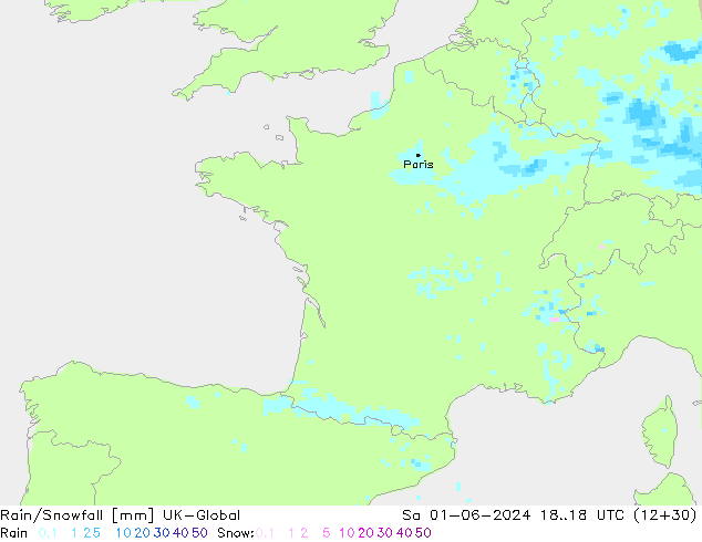 Rain/Snowfall UK-Global Sa 01.06.2024 18 UTC