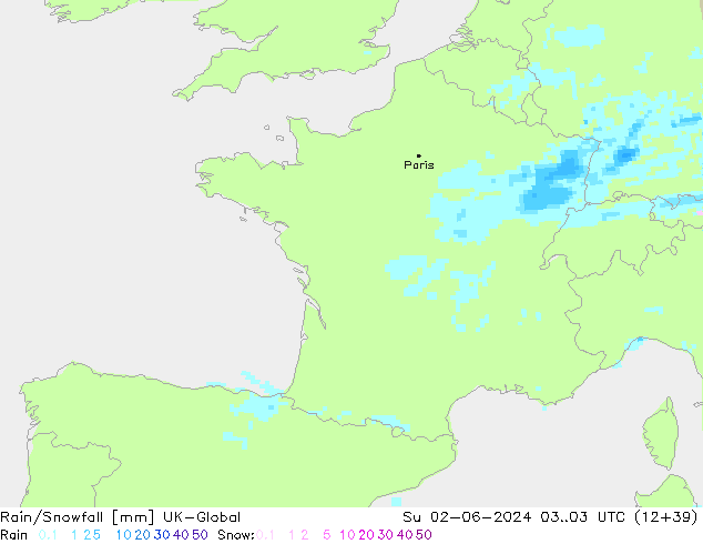 Rain/Snowfall UK-Global  02.06.2024 03 UTC