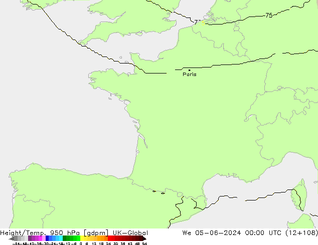 Height/Temp. 950 hPa UK-Global  05.06.2024 00 UTC