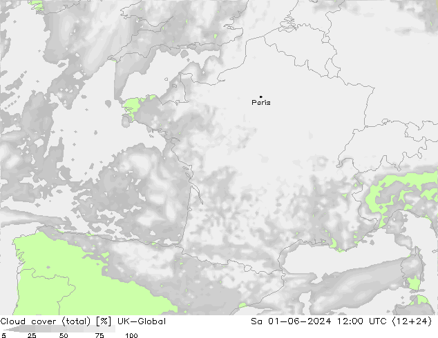 Wolken (gesamt) UK-Global Sa 01.06.2024 12 UTC