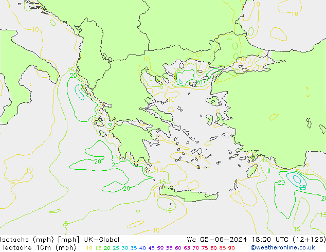 Isotachs (mph) UK-Global Qua 05.06.2024 18 UTC