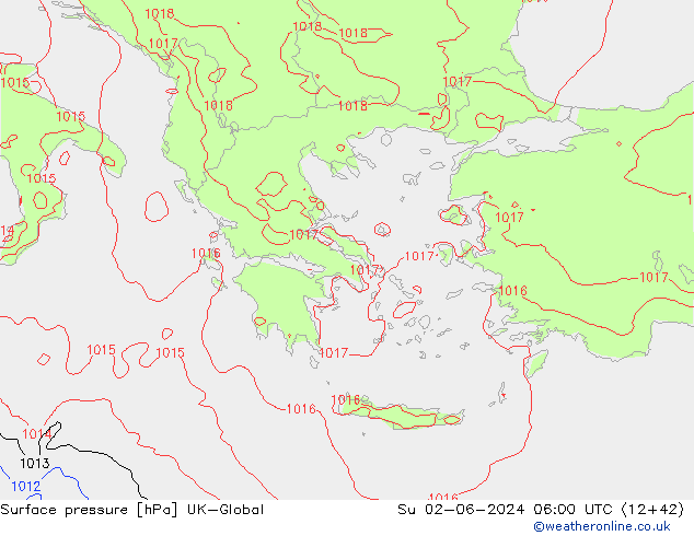 pression de l'air UK-Global dim 02.06.2024 06 UTC