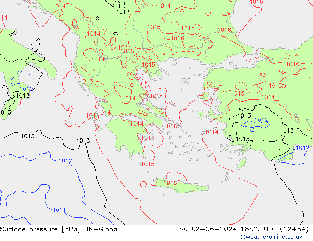 Surface pressure UK-Global Su 02.06.2024 18 UTC