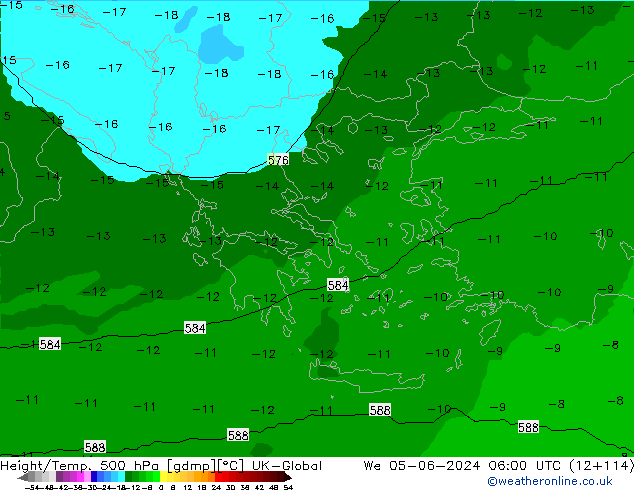 Height/Temp. 500 гПа UK-Global ср 05.06.2024 06 UTC