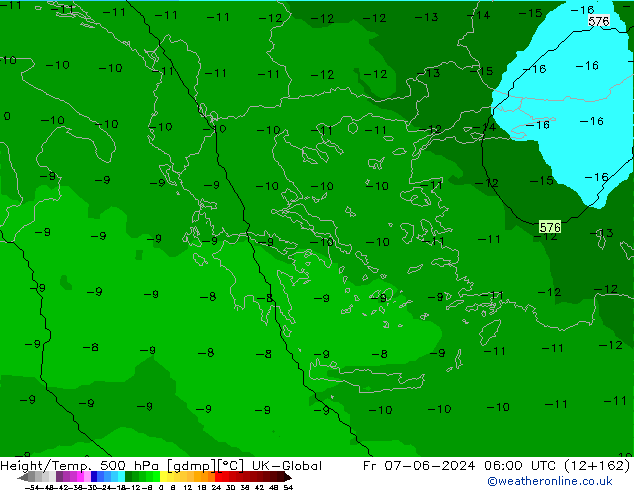 Hoogte/Temp. 500 hPa UK-Global vr 07.06.2024 06 UTC