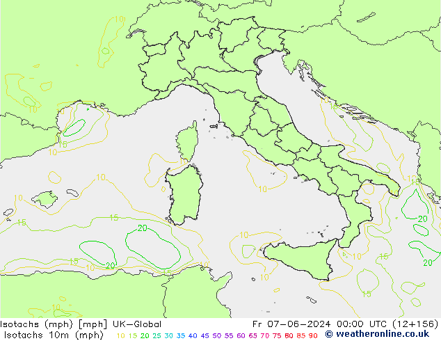 Isotachs (mph) UK-Global Fr 07.06.2024 00 UTC