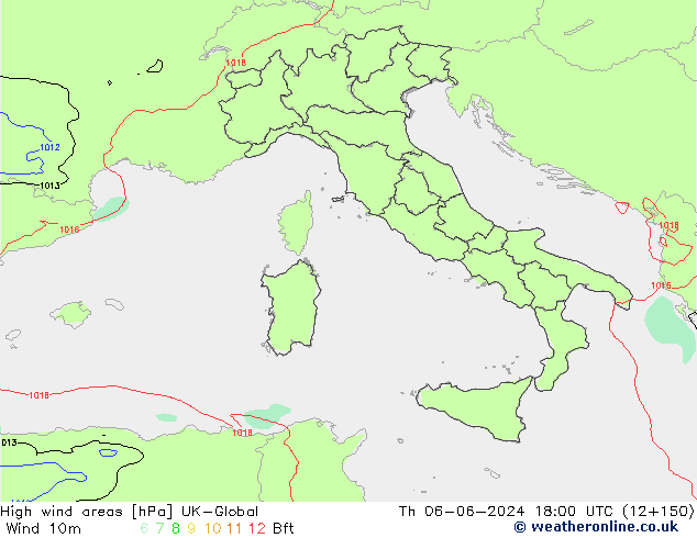 Izotacha UK-Global czw. 06.06.2024 18 UTC