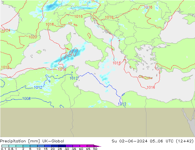 Precipitación UK-Global dom 02.06.2024 06 UTC