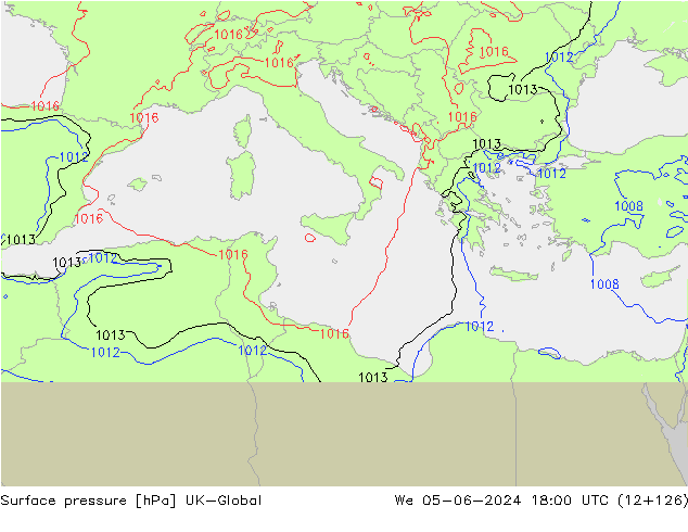 Yer basıncı UK-Global Çar 05.06.2024 18 UTC