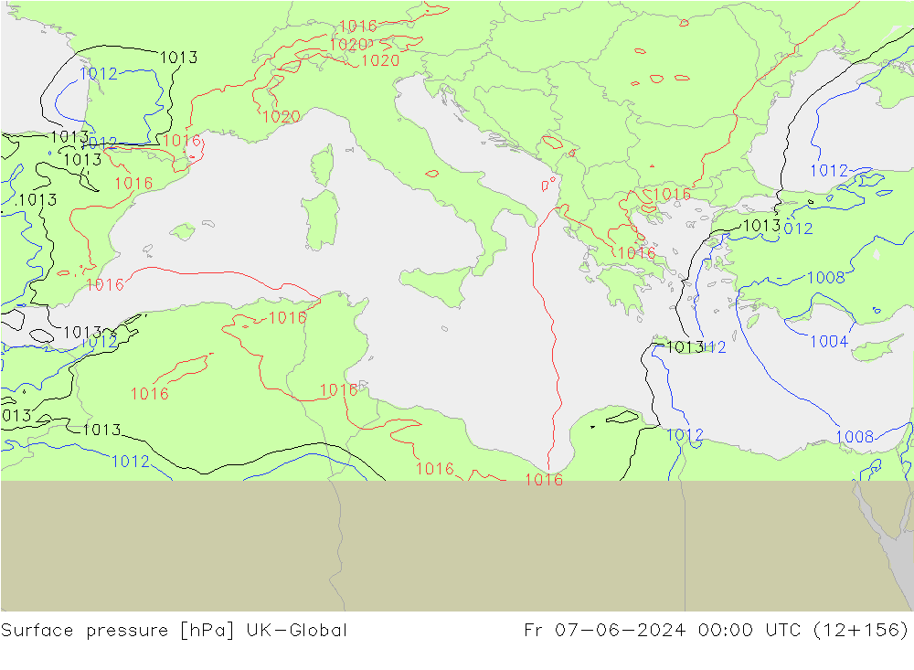 pression de l'air UK-Global ven 07.06.2024 00 UTC