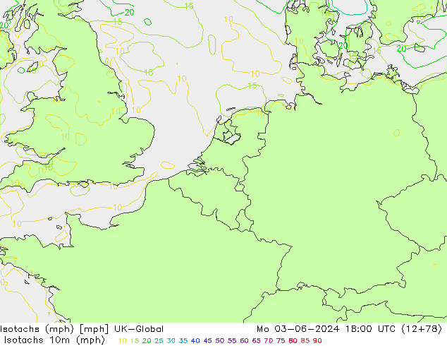 Izotacha (mph) UK-Global pon. 03.06.2024 18 UTC