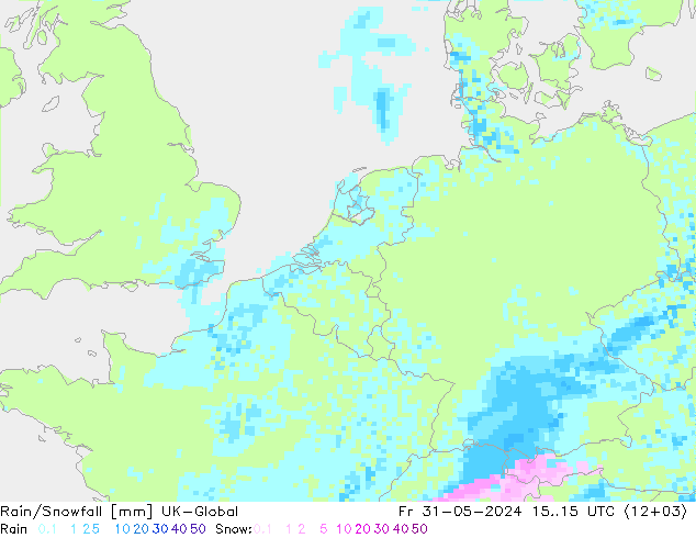 Rain/Snowfall UK-Global Cu 31.05.2024 15 UTC