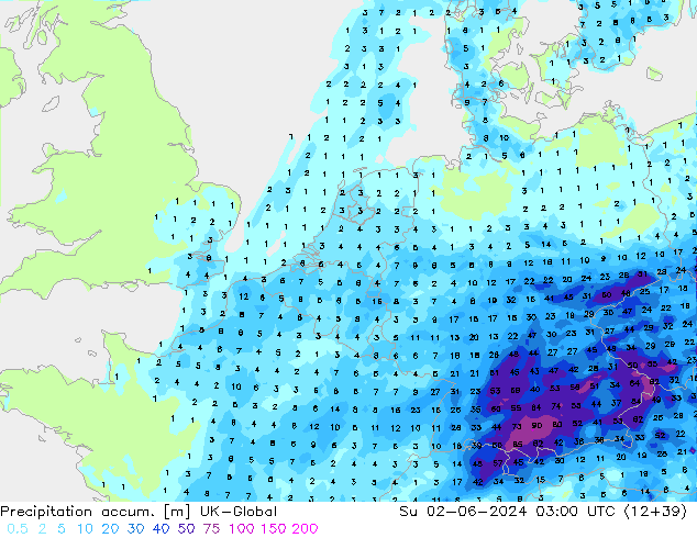 Precipitation accum. UK-Global dom 02.06.2024 03 UTC