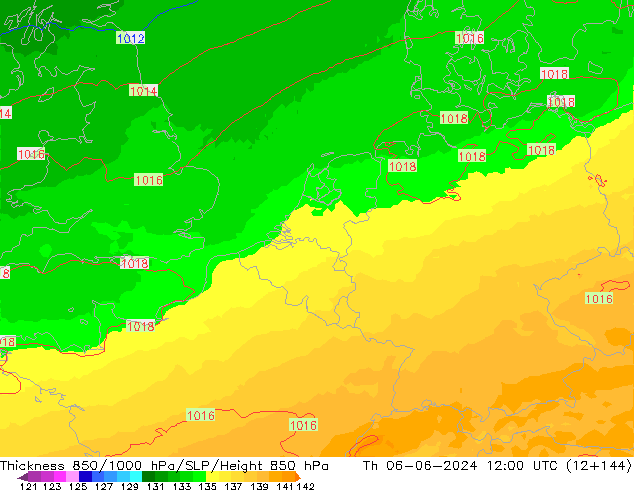 Thck 850-1000 hPa UK-Global Qui 06.06.2024 12 UTC