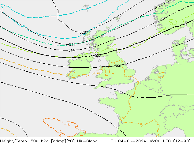 Height/Temp. 500 hPa UK-Global mar 04.06.2024 06 UTC