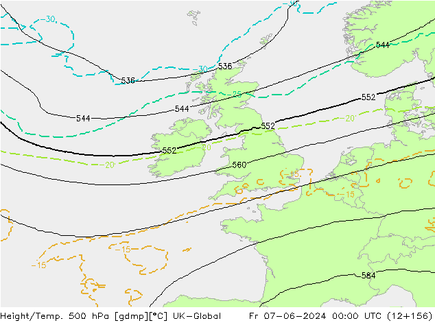 Height/Temp. 500 hPa UK-Global pt. 07.06.2024 00 UTC