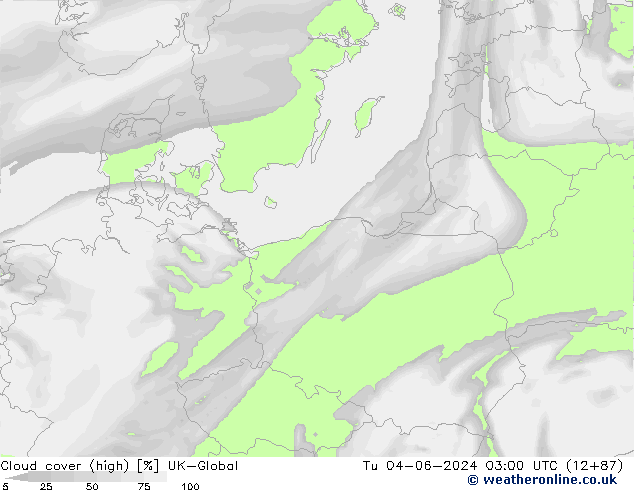 Cloud cover (high) UK-Global Tu 04.06.2024 03 UTC