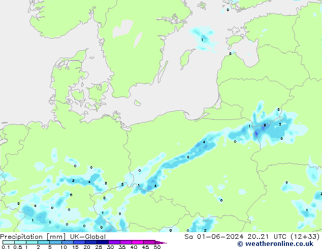 Précipitation UK-Global sam 01.06.2024 21 UTC