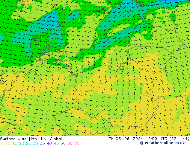 Surface wind UK-Global Th 06.06.2024 12 UTC