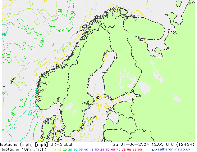 Isotachs (mph) UK-Global 星期六 01.06.2024 12 UTC