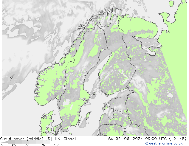 Nuages (moyen) UK-Global dim 02.06.2024 09 UTC