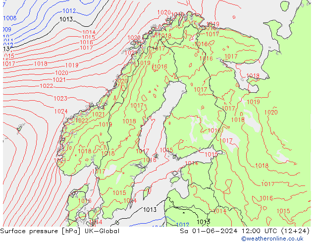 Surface pressure UK-Global Sa 01.06.2024 12 UTC