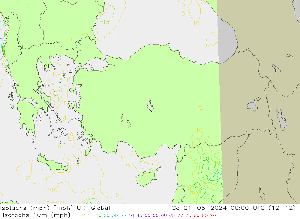 Isotachs (mph) UK-Global Sáb 01.06.2024 00 UTC