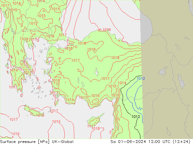 pressão do solo UK-Global Sáb 01.06.2024 12 UTC