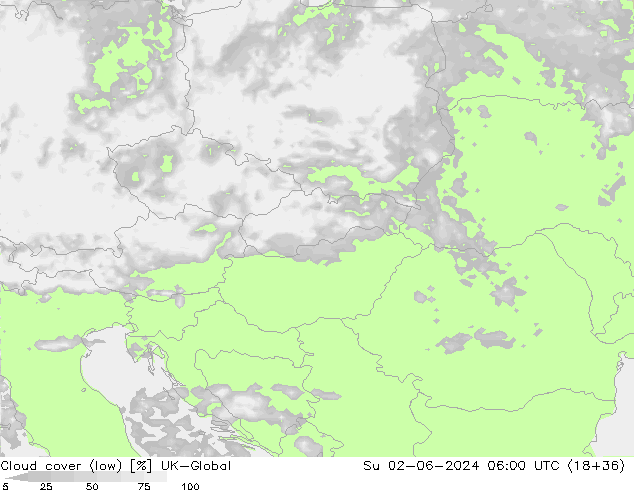 Bewolking (Laag) UK-Global zo 02.06.2024 06 UTC