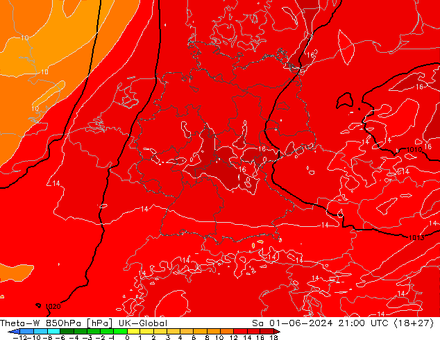 Theta-W 850hPa UK-Global sam 01.06.2024 21 UTC